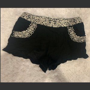 Large Black Flowy Shorts